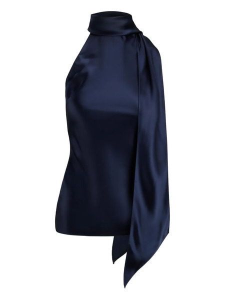  Ralph Lauren Collection Chilton Halterneck Open-back Top - Blue 
