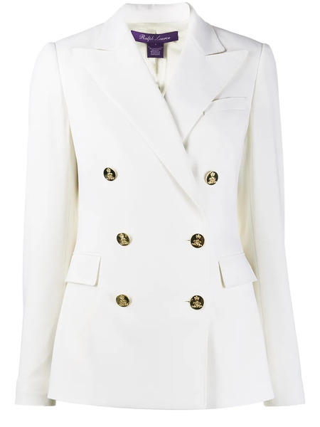  Ralph Lauren Collection Double Breasted Fitted Blazer - White 
