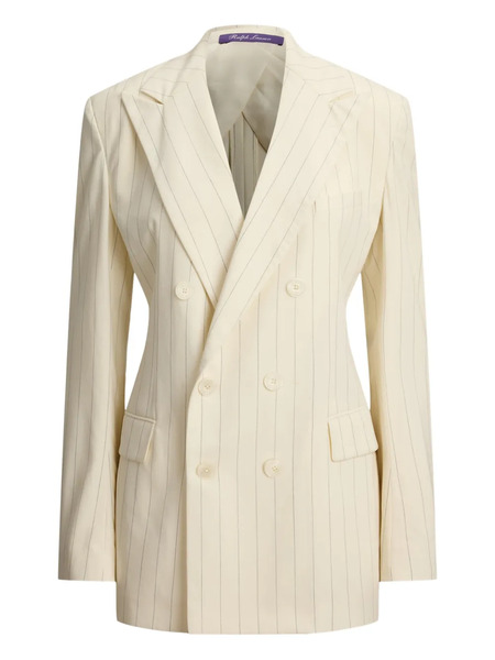  Ralph Lauren Collection Double-breasted Striped Ramona Jacket - Neutrals 