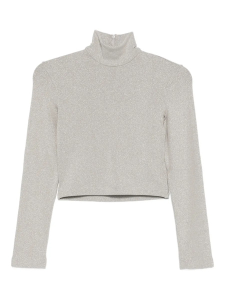  Ralph Lauren Collection Glitter Turtleneck Top - Neutrals 