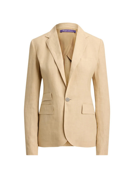  Ralph Lauren Collection Parker Button Flapped Linen Jacket - Neutrals 
