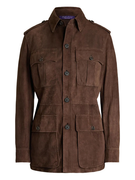  Ralph Lauren Collection Suede Military Jacket - Brown 