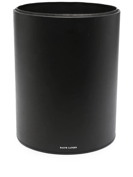  Ralph Lauren Home Brennan Leather Waste Bin - Black 