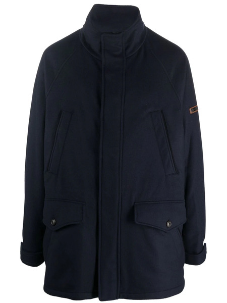  Ralph Lauren Purple Label Cotton Wool Blend Parka - Blue 
