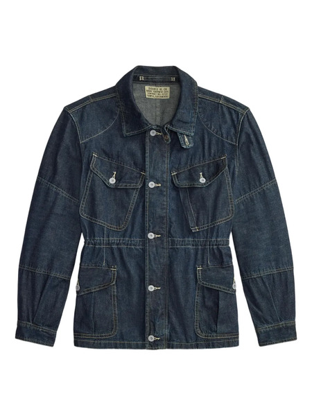  Ralph Lauren Rrl Buttoned Zip-up Jacket - Blue 