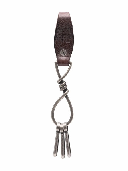  Ralph Lauren Rrl Embossed-logo Leather Keyring - Brown 