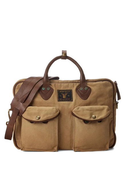  Ralph Lauren Rrl Leather-trim Canvas Briefcase - Neutrals 