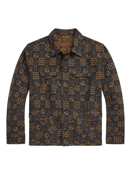  Ralph Lauren Rrl Patterned Shirt Jacket - Blue 