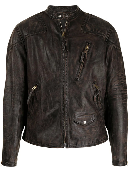  Ralph Lauren Rrl Watts Biker Jacket - Brown 