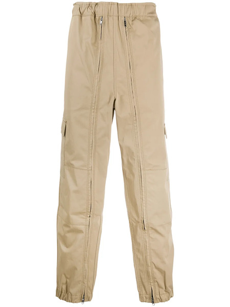  Random Identities Full Zip Multi-pocket Cargo Trousers - Neutrals 