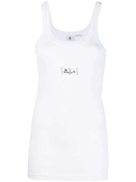  Random Identities Logo-print Ribbed-knit Tank Top - White 