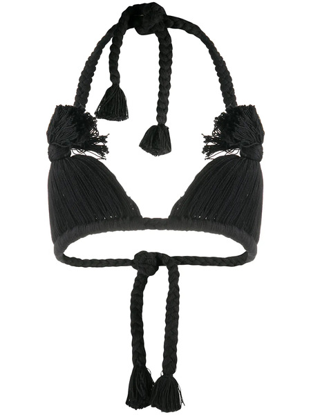  Random Identities Rope Trim Bikini Top - Black 