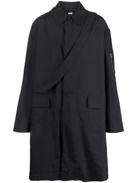  Random Identities Strap-detail Midi Raincoat - Blue 