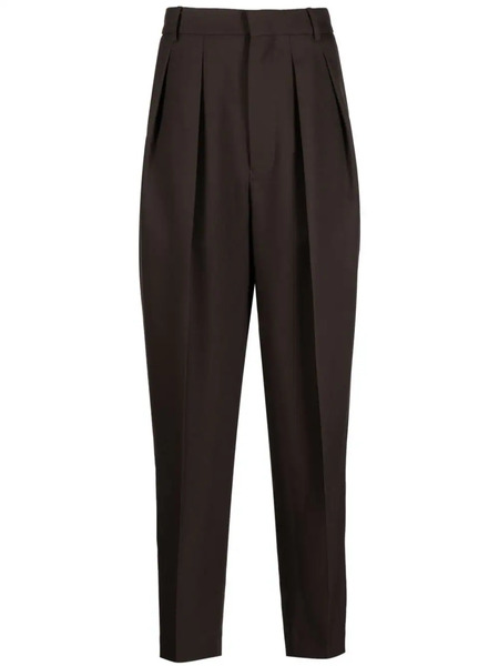  Random Identities Tapered Box-pleated Trousers - Brown 