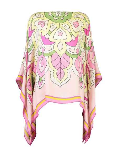  Rani Arabella Printed Poncho - Pink 
