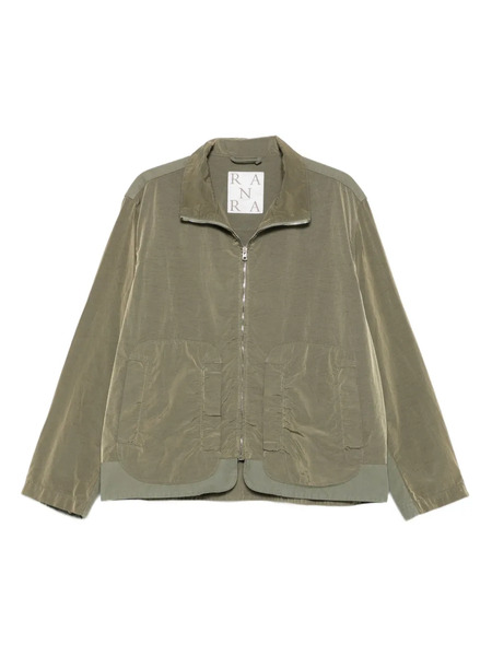  Ranra Zip-front Patch-pocket Jacket - Green 