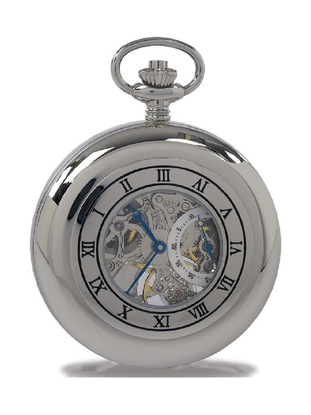  Rapport Mechanical Skeleton Pocket Watch - Silver 