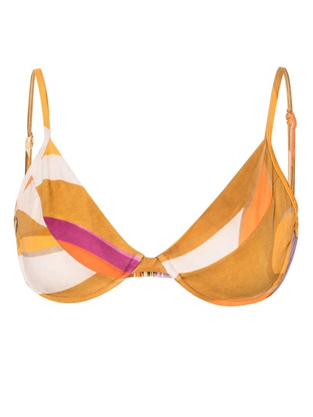  Raquel Diniz Abstract-print Bikini Top - Neutrals 
