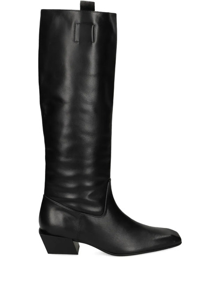  Ras Knee-high Square-toe Boots - Black 