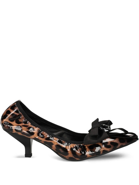  Ras 50mm Leopard-print Bow Pumps - Brown 