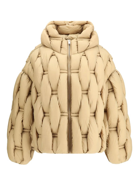  Raxxy Hooded Woven Puffer Jacket - Neutrals 