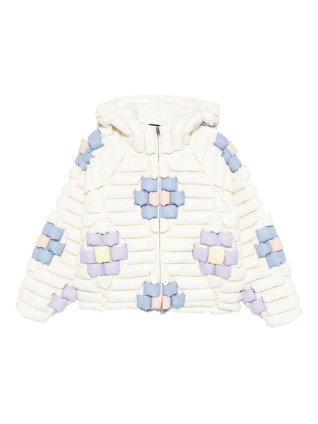  Raxxy Quilted Floral-pattern Jacket - White 