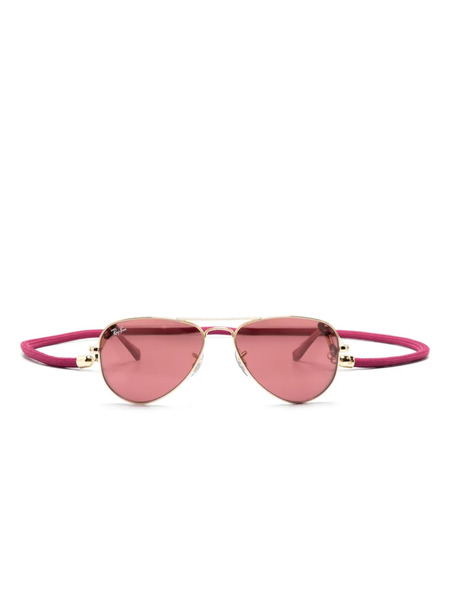  Ray-ban Junior Aviator-frame Sunglasses - Gold 