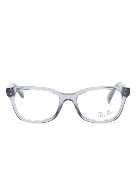  Ray-ban Junior Logo-plaque Rectangle-frame Glasses - Blue 