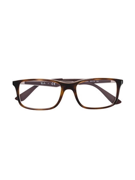  Ray-ban Junior Tortoiseshell Rectangular Glasses - Brown 