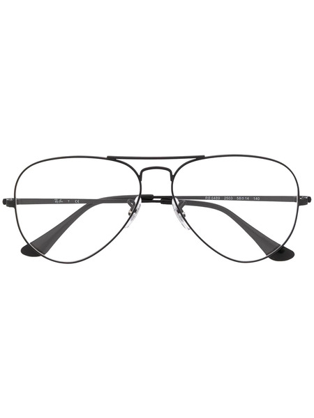  Ray-ban Oversized Round Frame Glasses - Black 