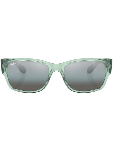  Ray-ban Rectangle-frame Mirrored-lens Sunglasses - Green 