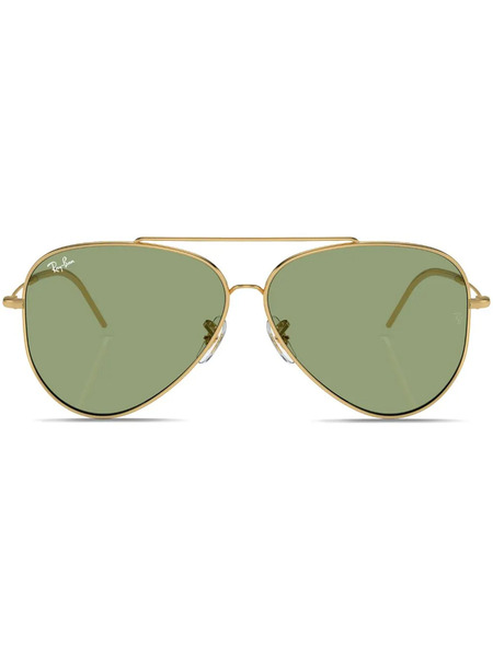  Ray-ban Reverse Aviator-frame Sunglasses - Gold 