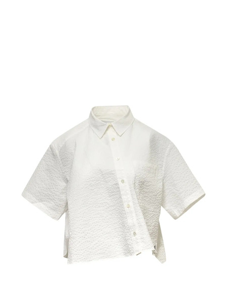  Re Code Asymmetrical Cropped Shirt - White 