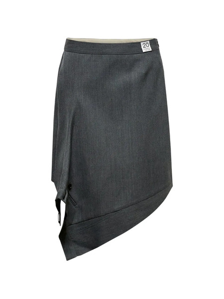  Re Code Asymmetrical Draped Mini Skirt - Grey 