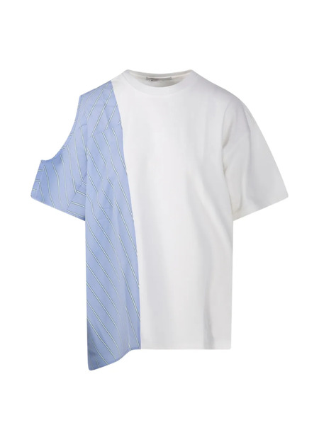  Re Code Striped Panel T-shirt - White 