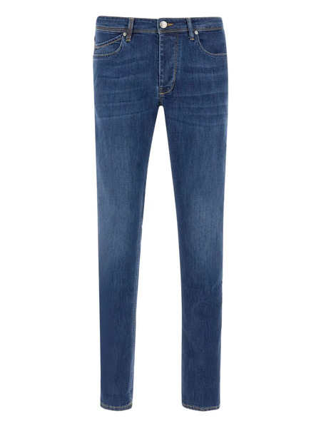  Re-hash Rubensb Five-pocket Suede-patch Jeans - Blue 