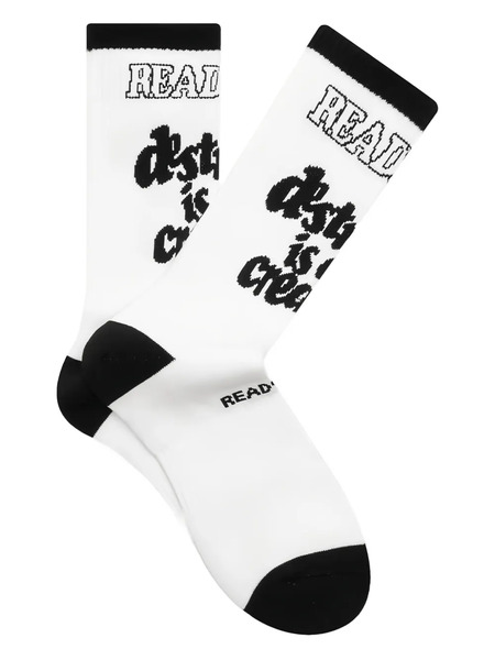  Readymade Destruction-print Socks - White 