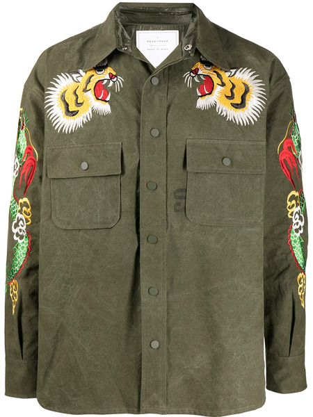  Readymade Embroidered Shirt Jacket - Green 