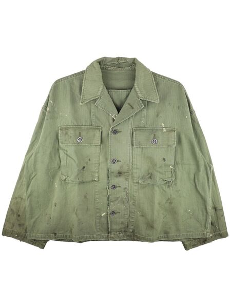  Readymade Herringbone Shirt Jacket - Green 
