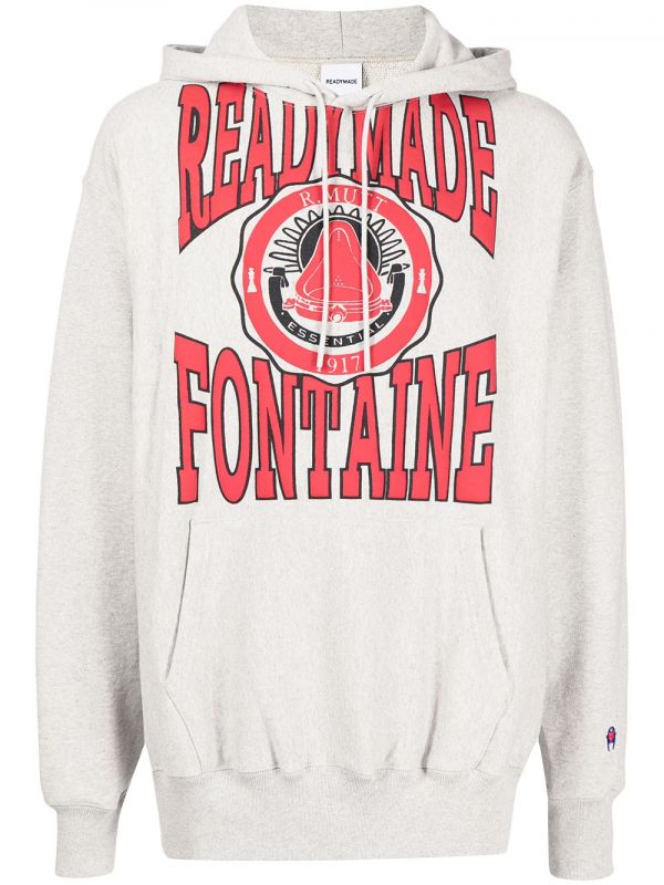  Readymade Logo-print Long-sleeve Hoodie - Grey 