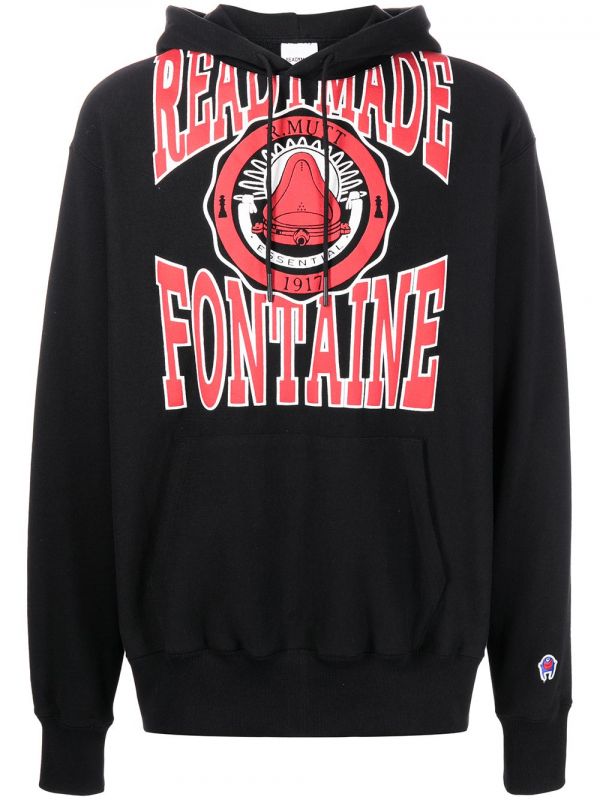  Readymade Logo-print Pullover Hoodie - Black 