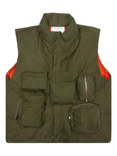  Readymade Multi-pocket Padded Gilet - Green 