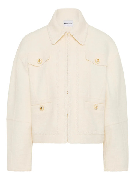  Rebecca Vallance Bouclé Button-up Jacket - White 