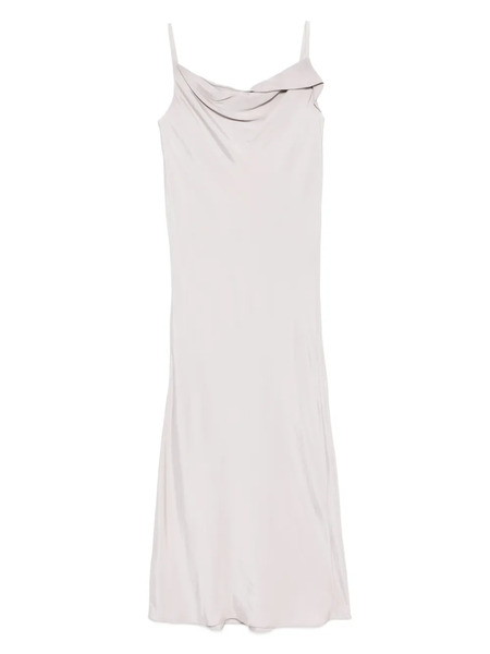  Recto Drapery Neckline Slip Dress - Grey 