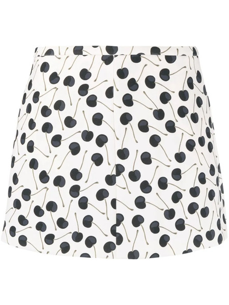  Red Valentino Cherry-print Mini Skort - Neutrals 