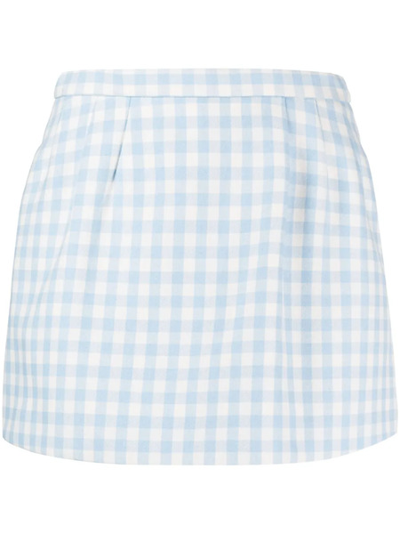 Red Valentino Gingham-check Mini Skort - Blue 