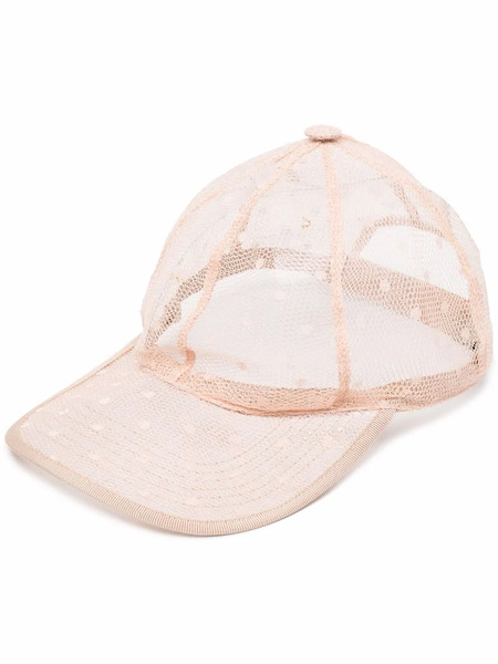  Red Valentino Point D'esprit Mesh Baseball Cap - Pink 