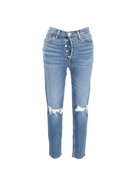  Re/done Distressed-effect Slim-cut Jeans - Blue 