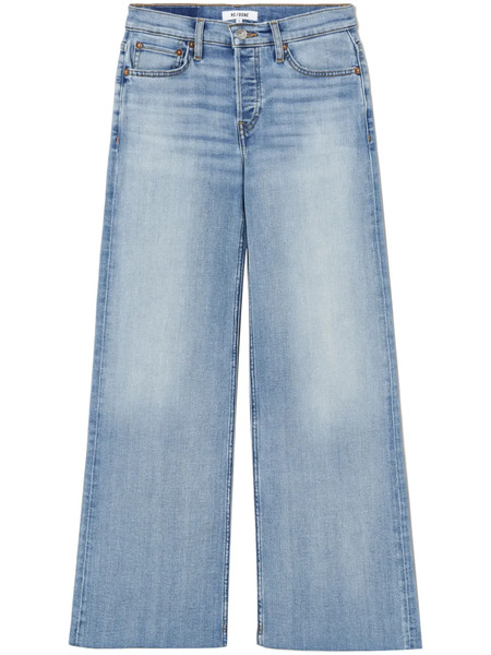  Re/done Mid-rise Wide Cropped Jeans - Blue 