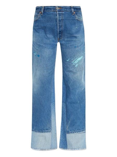  Re/done Paint-splatter Panelled Jeans - Blue 